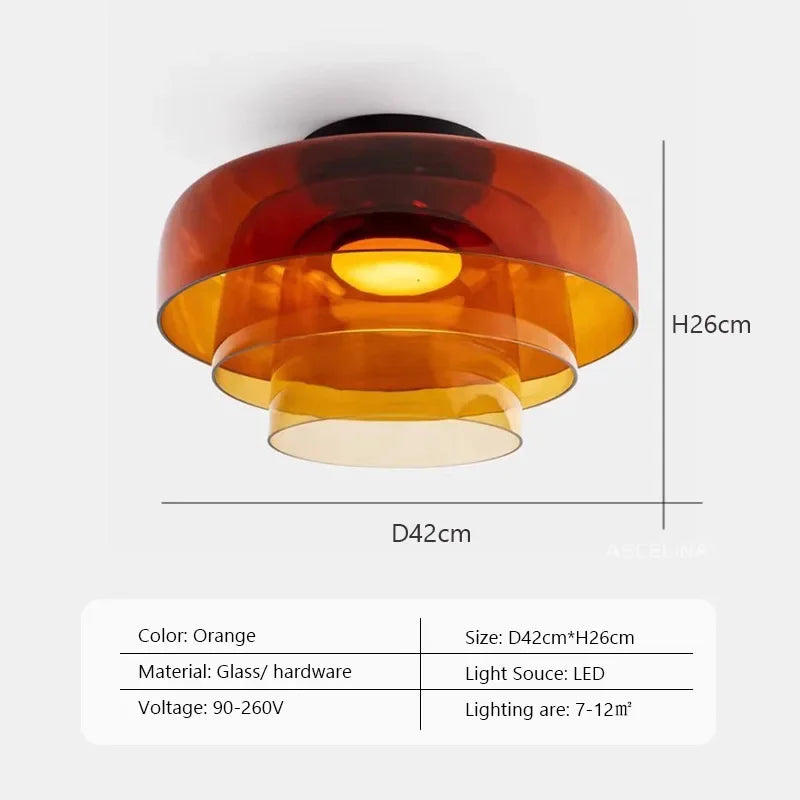 LEVELS Glass Ceiling Lamp Bedroom led Medieval Colourful lamps for Restaurant Creative Dining Room bedroom decorating Lamps