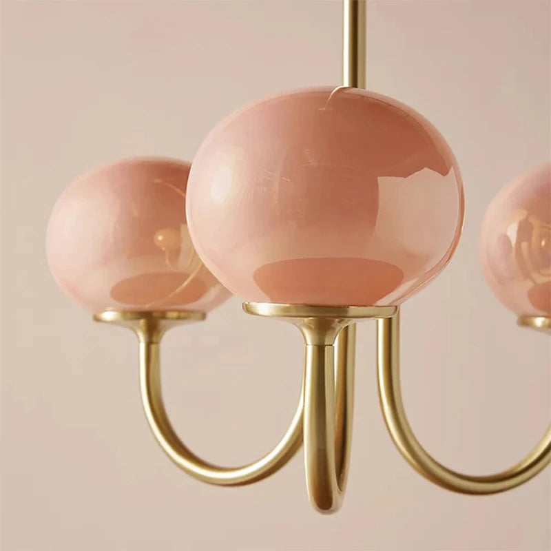 French Vintage Cream Style Pink Bedroom Pendant Light Medieval Warm Living Room Master Bedroom Children's Room Light Fixture