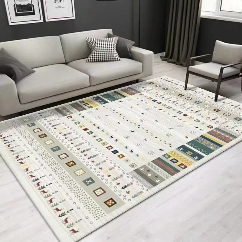VIKAMA 40x60cm Crystal Pile Carpet Ethnic Style Living Room Bedroom Bohemia Nordic Vintage Bedroom Decorative Carpet