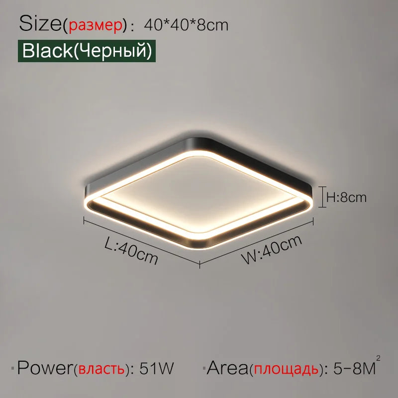 Nordic lamp modern minimalist square ceiling lamp master bedroom bedroom bedroom LED lamp eye protection full spectrum 2023 new