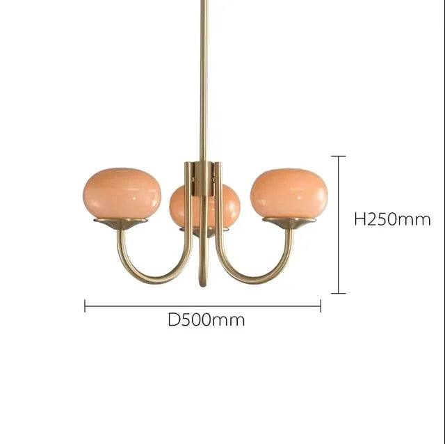 French Vintage Cream Style Pink Bedroom Pendant Light Medieval Warm Living Room Master Bedroom Children's Room Light Fixture