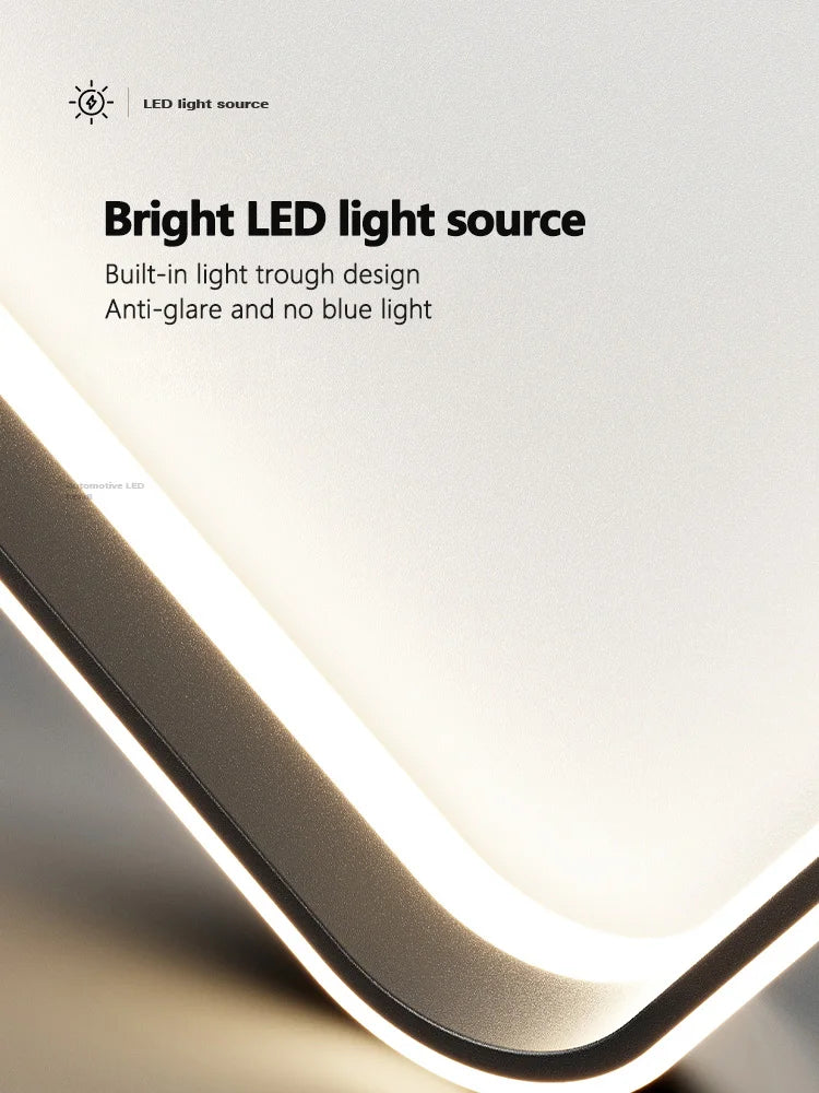 Nordic lamp modern minimalist square ceiling lamp master bedroom bedroom bedroom LED lamp eye protection full spectrum 2023 new