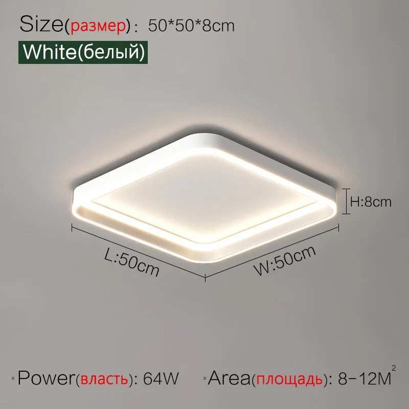 Nordic lamp modern minimalist square ceiling lamp master bedroom bedroom bedroom LED lamp eye protection full spectrum 2023 new
