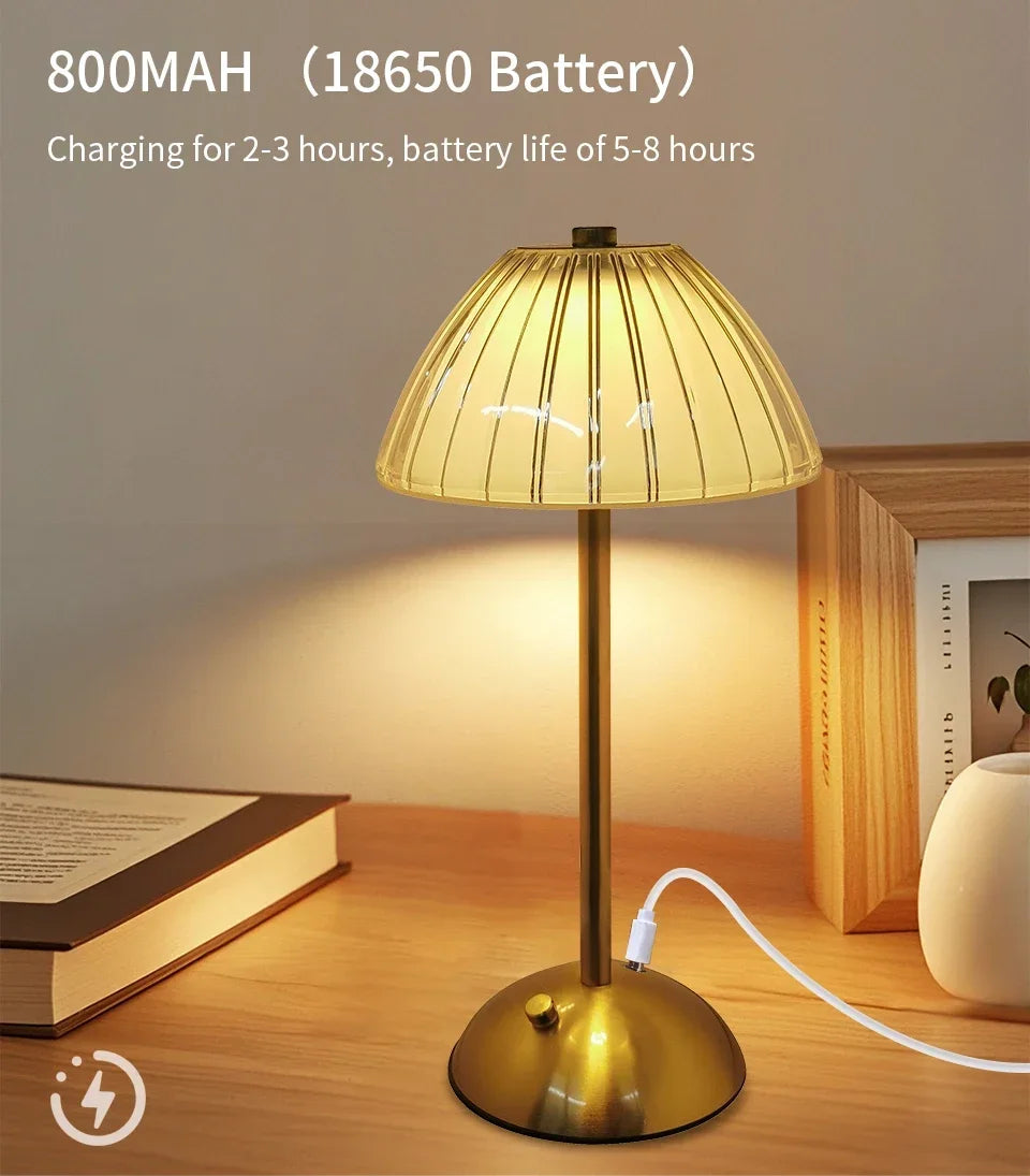 LED Table Lamp Touch Sensor Desktop Night Light USB Rechargeable For Bedroom Hotel Restaurant Bedroom Atmosphere Decor Lighting