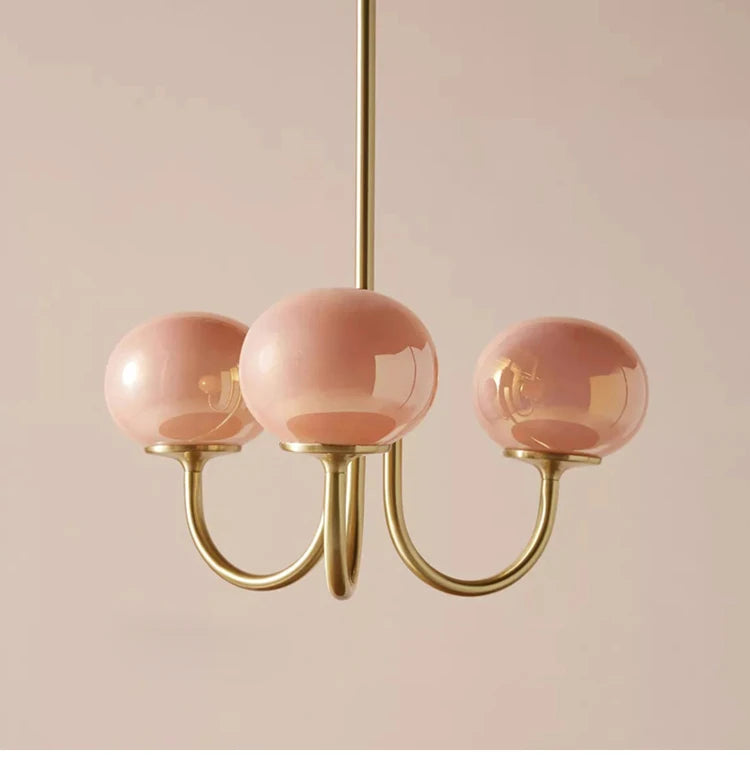 French Vintage Cream Style Pink Bedroom Pendant Light Medieval Warm Living Room Master Bedroom Children's Room Light Fixture