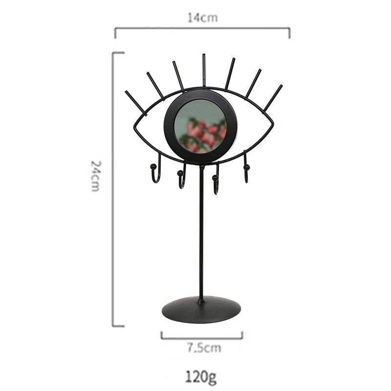 New Storage Organisation Display Rack Simple Multiple Hook Iron Modern Style Jewellery Earrings Necklace Cosmetic Mirror Rack