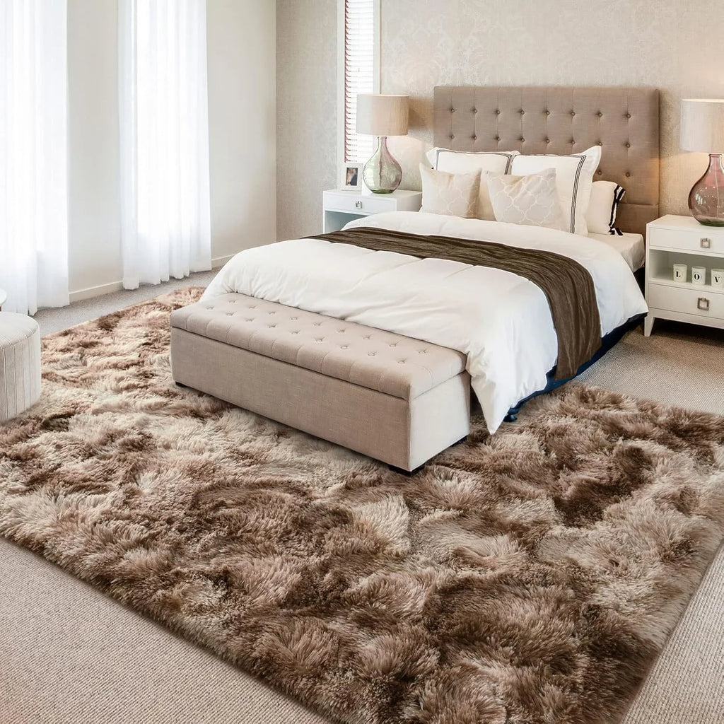 VIKAMA Tie-dye Carpet Living Room Coffee Table Cushion Shaggy Washable Bedroom Modern Scandinavian Soft Cozy Mat Home Decor Rug